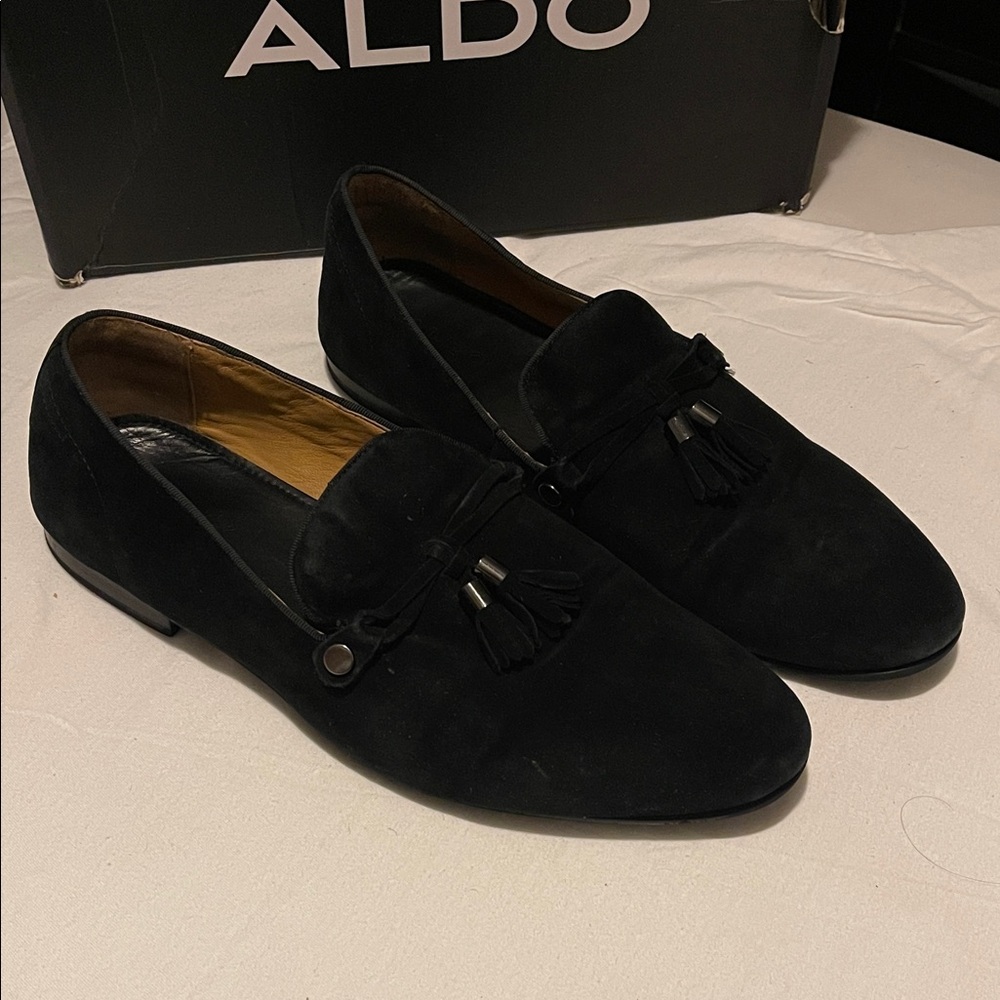 Aldo Men's Elegant Black Tassel Loafers